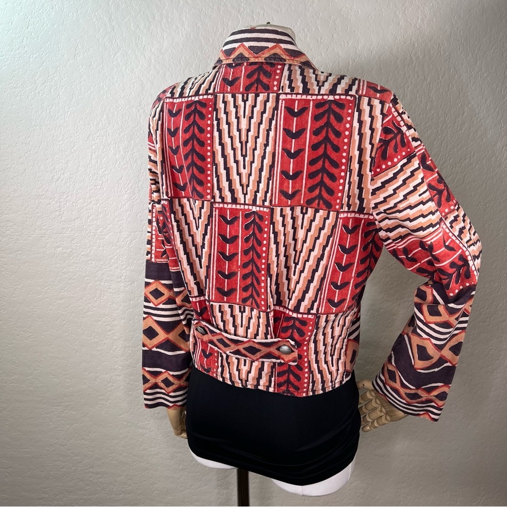 Vintage Kokopelli New Mexico Collection Tapestry Southwestern Cropped Jacket S